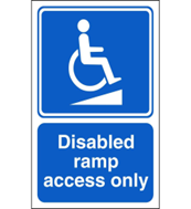 Disabled ramp access only sign
